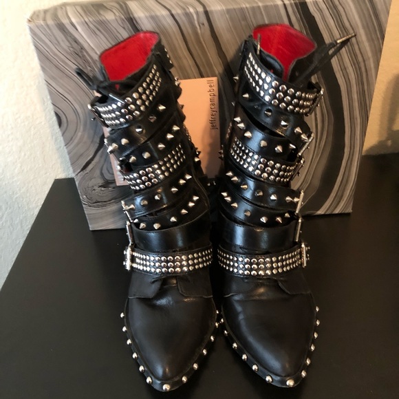 *SOLD* Jeffrey Campbell Draco Studded Boots - Picture 2 of 2